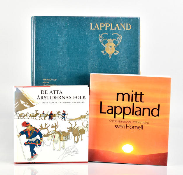 Samling böcker "Lappland", "De åtta årstidernas folk" & "Mitt Lappland" 1900-tal 