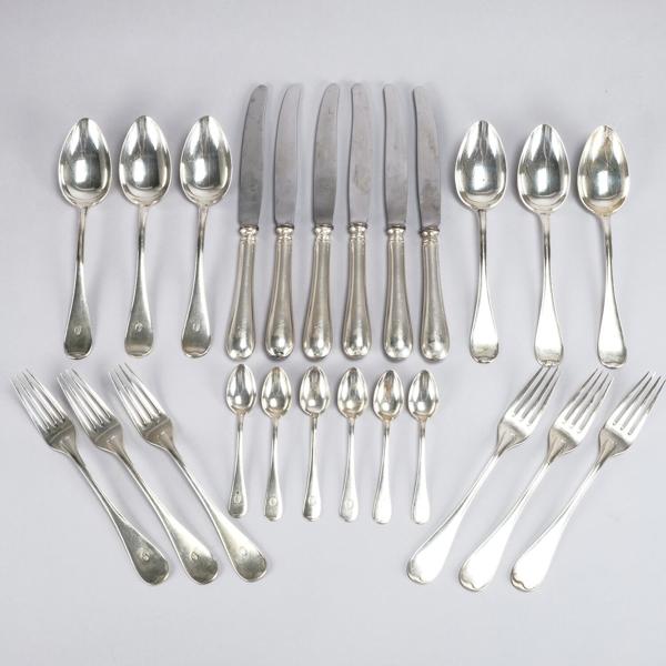 Samling "Svensk rund" Silverbestick 1900-tal (24 st)