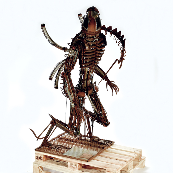 Peter Forsgren Skulptur "Xenomorph" metall 2000-tal